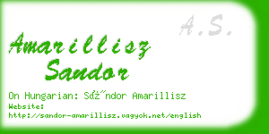 amarillisz sandor business card